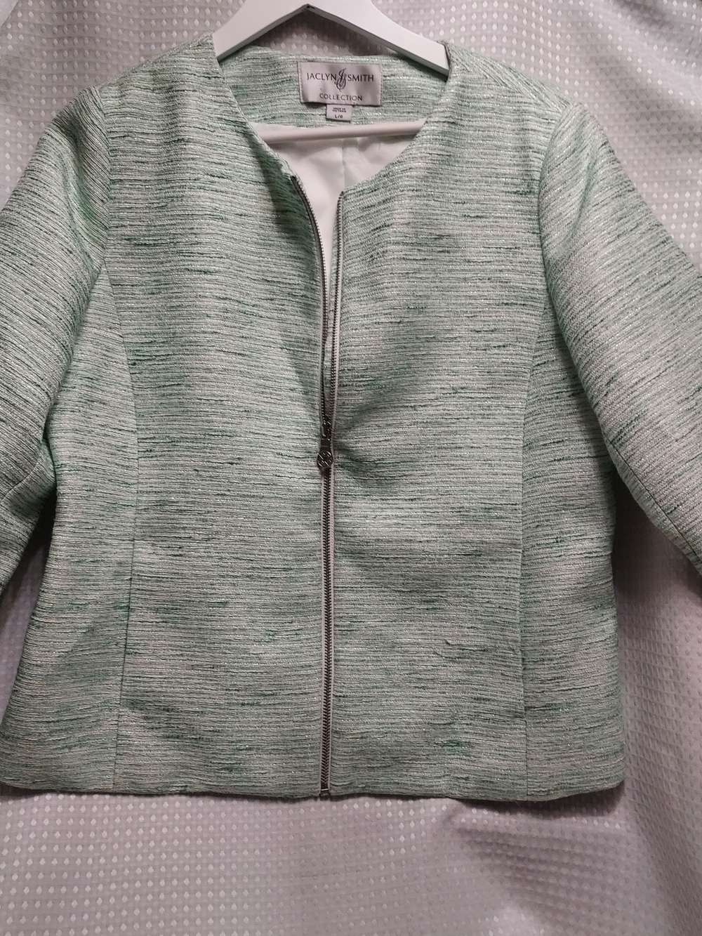 Jaclyn Smith Mint Green Zip-Front Womens Jacket
